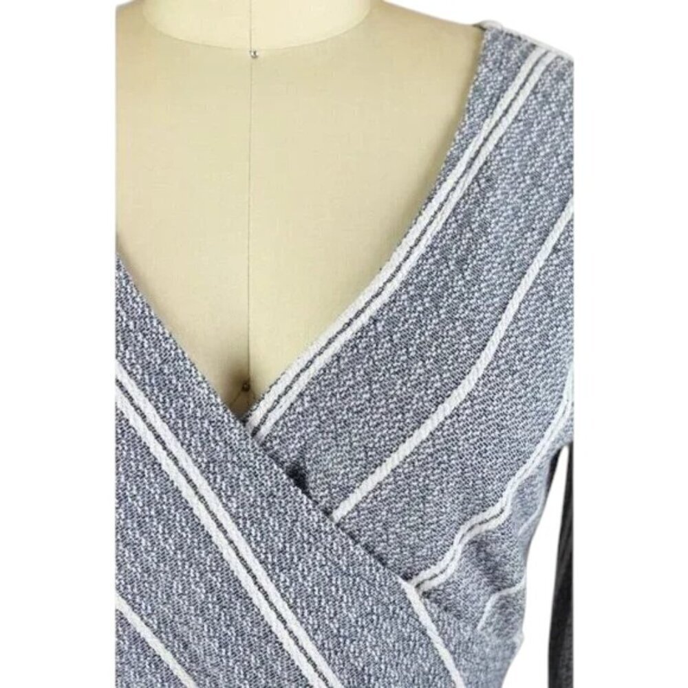 MAEVE ANTHROPOLOGIE WRAPPED STRIPED COLUMN DRESS - Picture 4 of 7